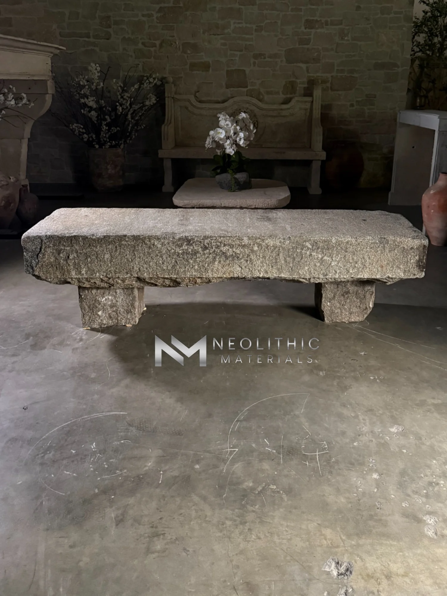 Antique Granite Bench - Image 4
